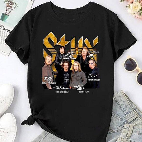 Brandi B Other - Styx Band Bootleg 2024 Tour Signatures Classic Rock T-Shirt